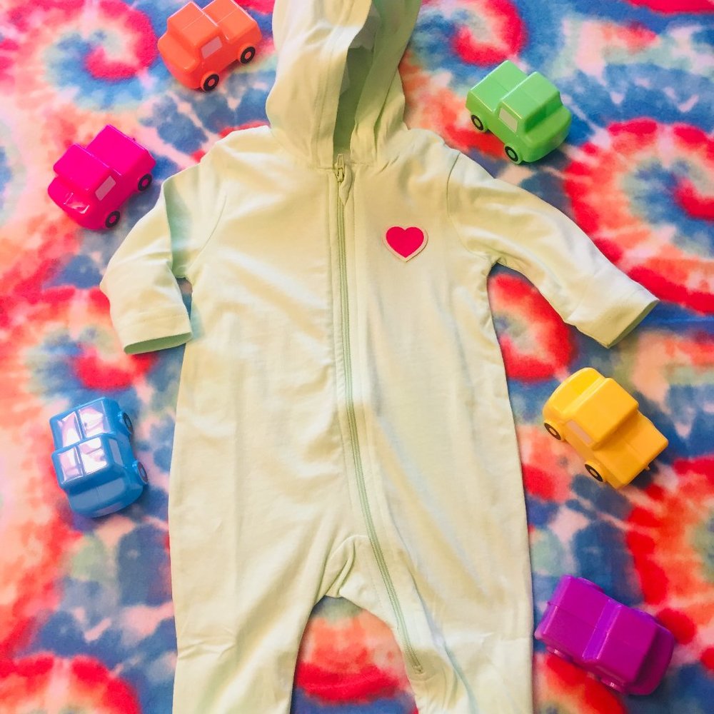 Baby 0-3M, 3-6M MINT Green Lightweight Long Sleeve Onesie NEW